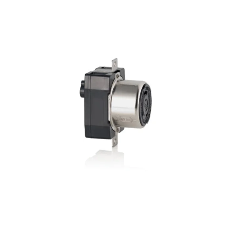 Leviton 50A 125V Locking Flush Mount Receptacle Black & White 6370CR