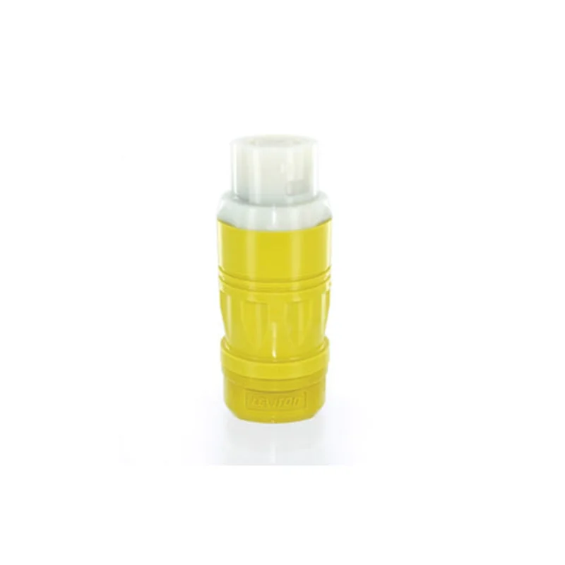 Leviton 50A 250V Industrial Grade Locking Connector Yellow 6364CR