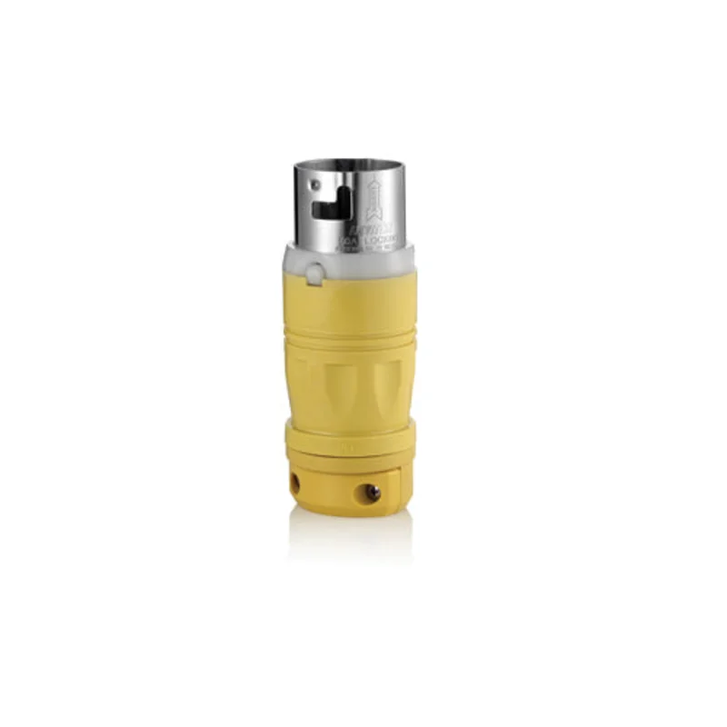 Leviton 50A 250V Industrial Grade Locking Plug Yellow 6365CR
