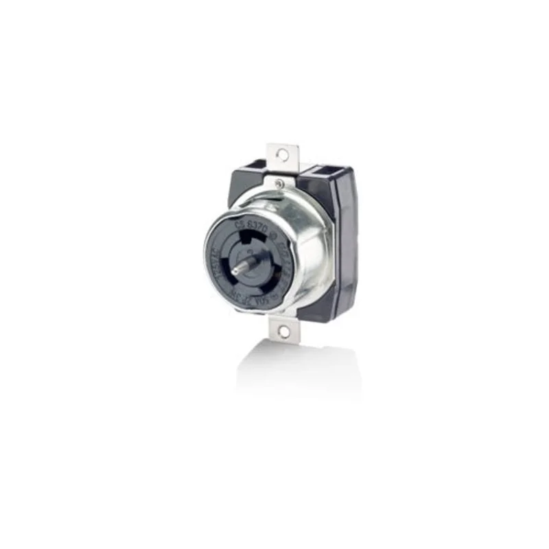 Leviton 50A 480V Locking Flush Mount Receptacle Black CS8469