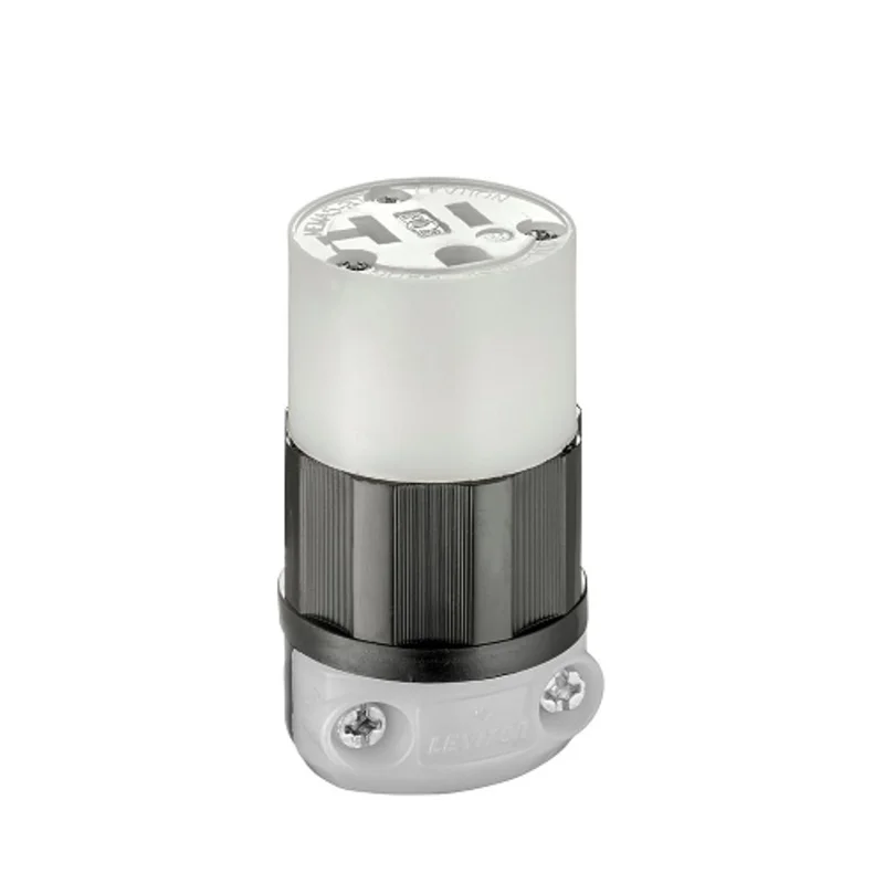 Leviton 5369-C NEMA 5-20R 2-Pole 3 Wire 20 Amp Straight Blade Connector 125V B/W