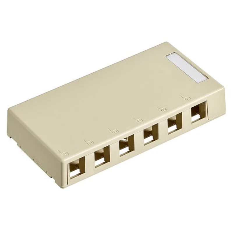 Leviton 6-Port QUICKPORT Surface-Mount Box Ivory 41089-6IP