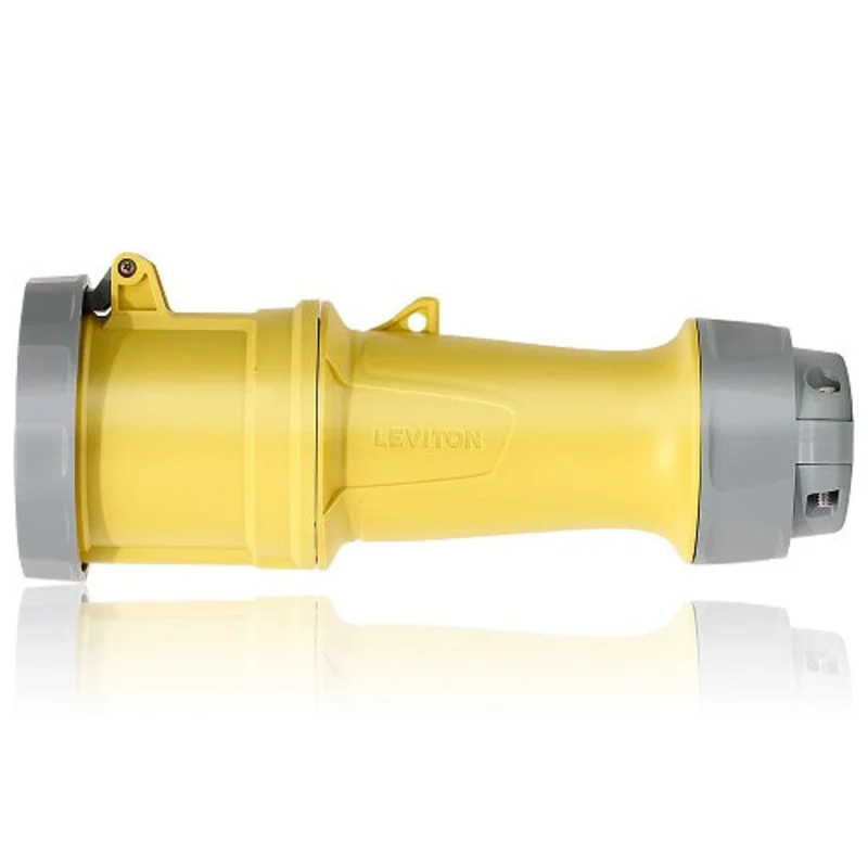 Leviton 60 Amp 125V LEV Series IEC Pin & Sleeve Connector Yellow 360C4WLEV