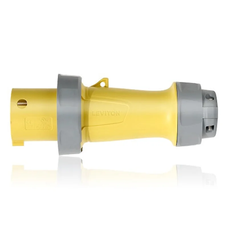 Leviton 60 Amp 125V LEV Series IEC Pin & Sleeve Plug Yellow 360P4WLEV