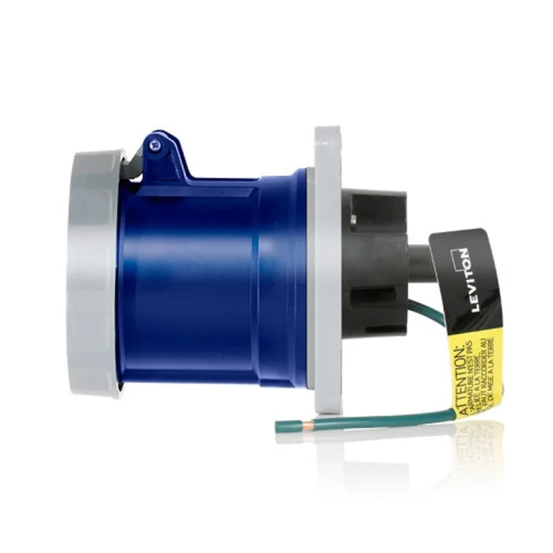 Leviton 60 Amp 250V LEV Series IEC Pin & Sleeve Receptacle Blue 360R6WLEV