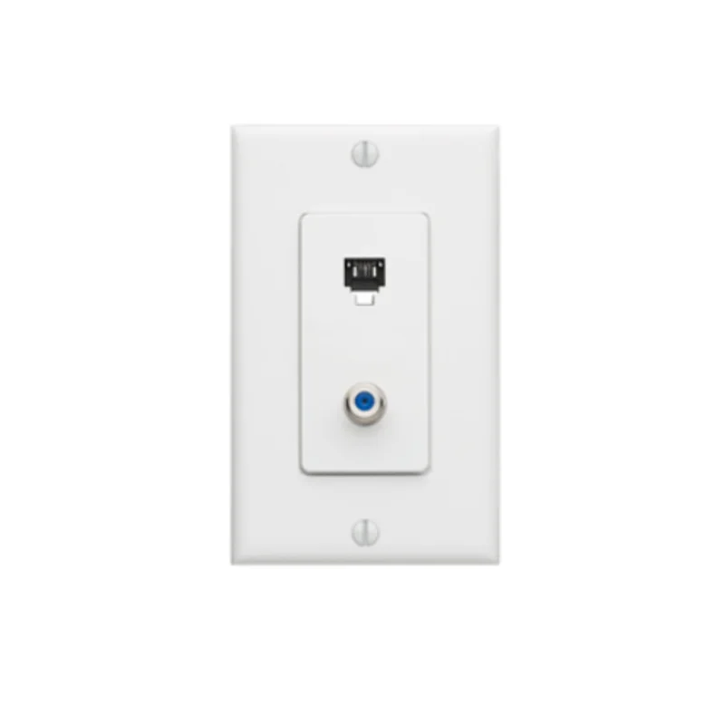 Leviton 6P4C + F Decora Telephone Wall Jack 40159-W