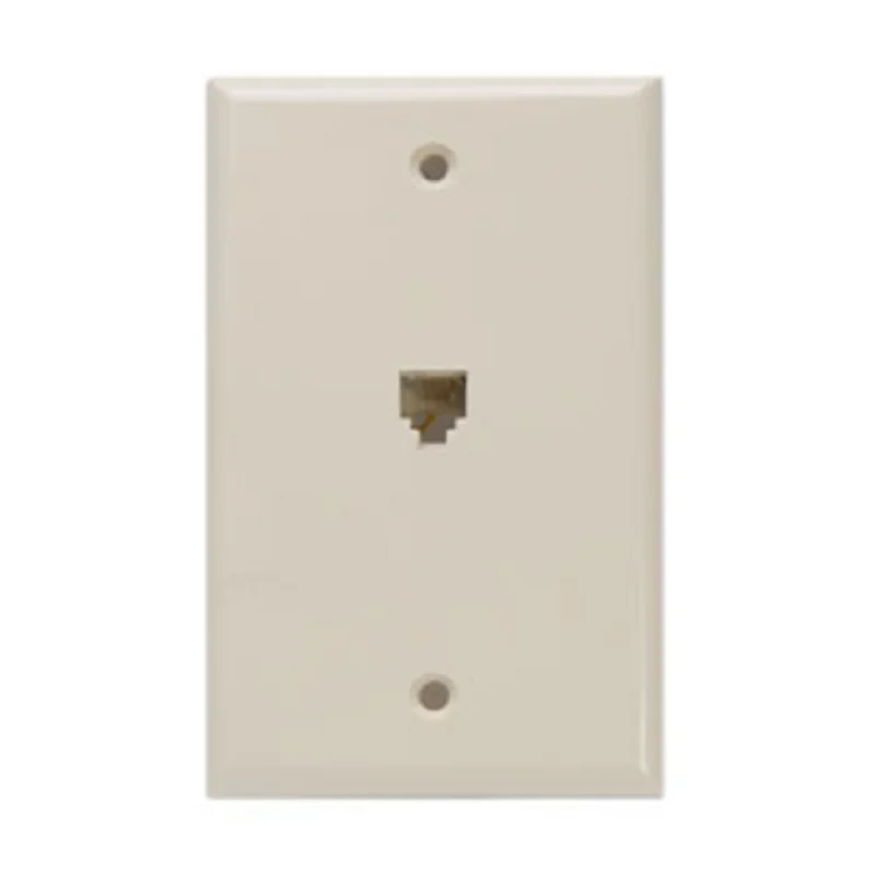 Leviton 6P4C Standard Telephone Wall Jack Ivory 40249-I