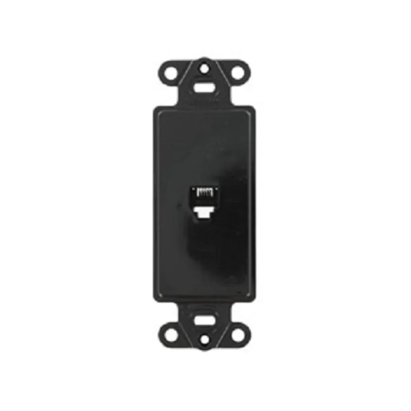 Leviton 6P4C Telephone Decora Insert Screw Terminal Black 40649-E