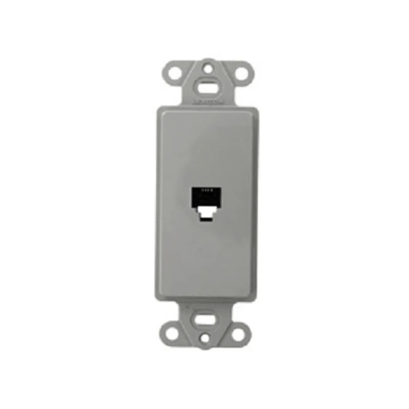 Leviton 6P4C Telephone Decora Insert Screw Terminal Gray 40649-GY
