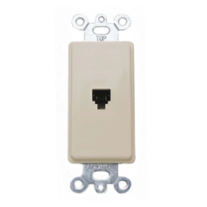 Leviton 6P4C Telephone Decora Insert Screw Terminal Ivory 40649-I