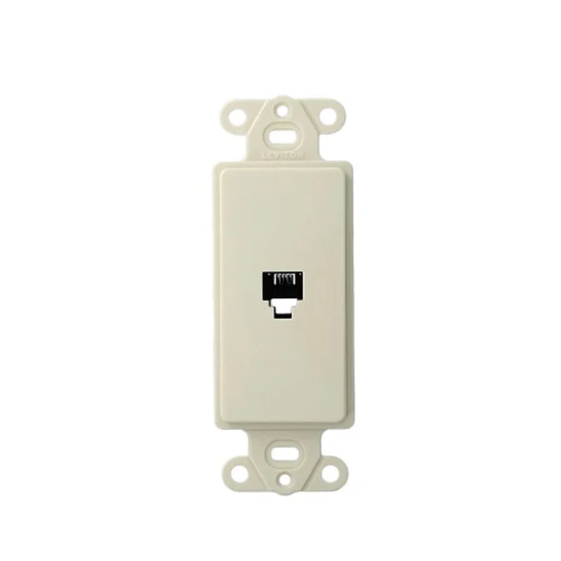 Leviton 6P4C Telephone Decora Insert Screw Terminal Light Almond 40649-T