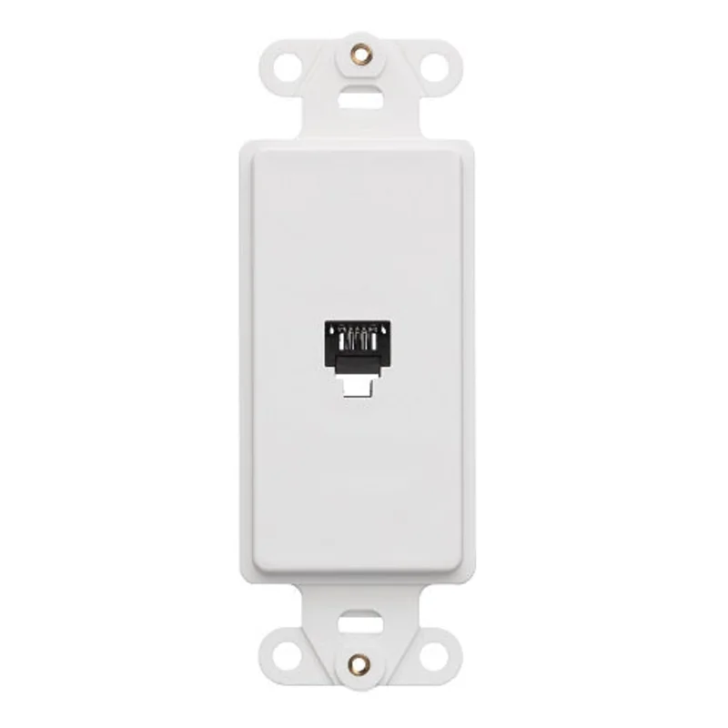 Leviton 6P4C Telephone Decora Insert Screw Terminal White 40649-W