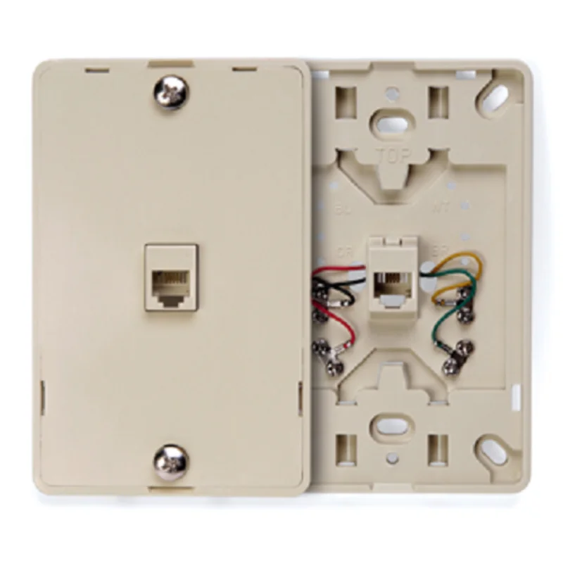 Leviton 6P4C Telephone Wall Jack Ivory 40214-I