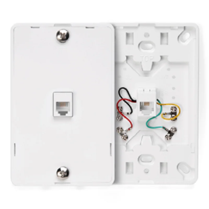 Leviton 6P4C Telephone Wall Jack White 40214-W