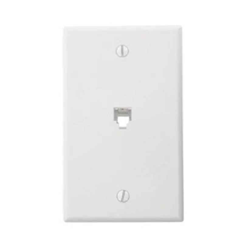 Leviton 6P6C Standard Telephone Wall Jack White 40238-W