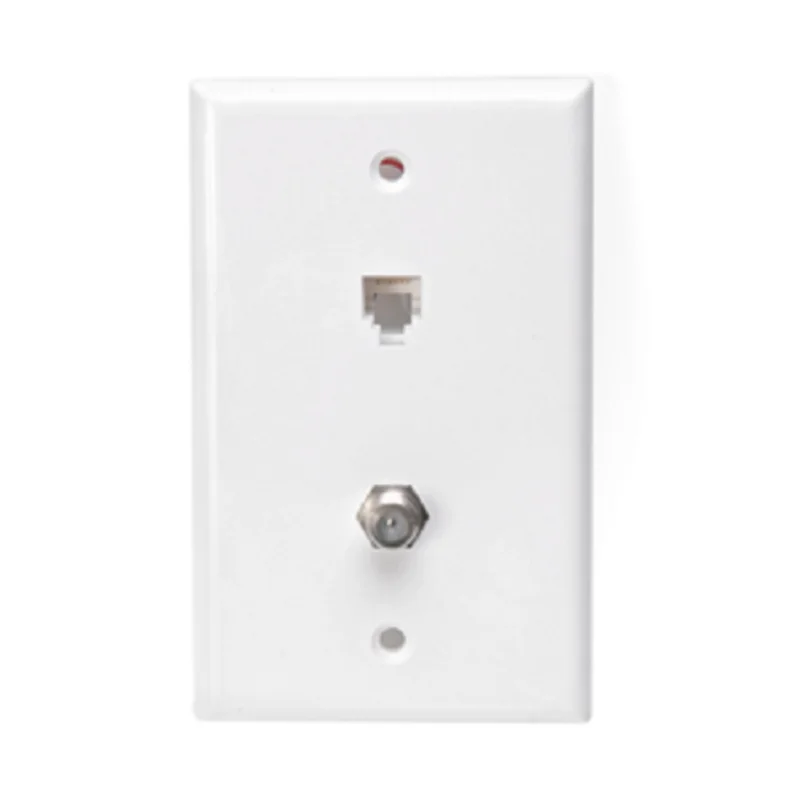 Leviton 6P6C x F Standard Telephone Wall Jack White 40258-W