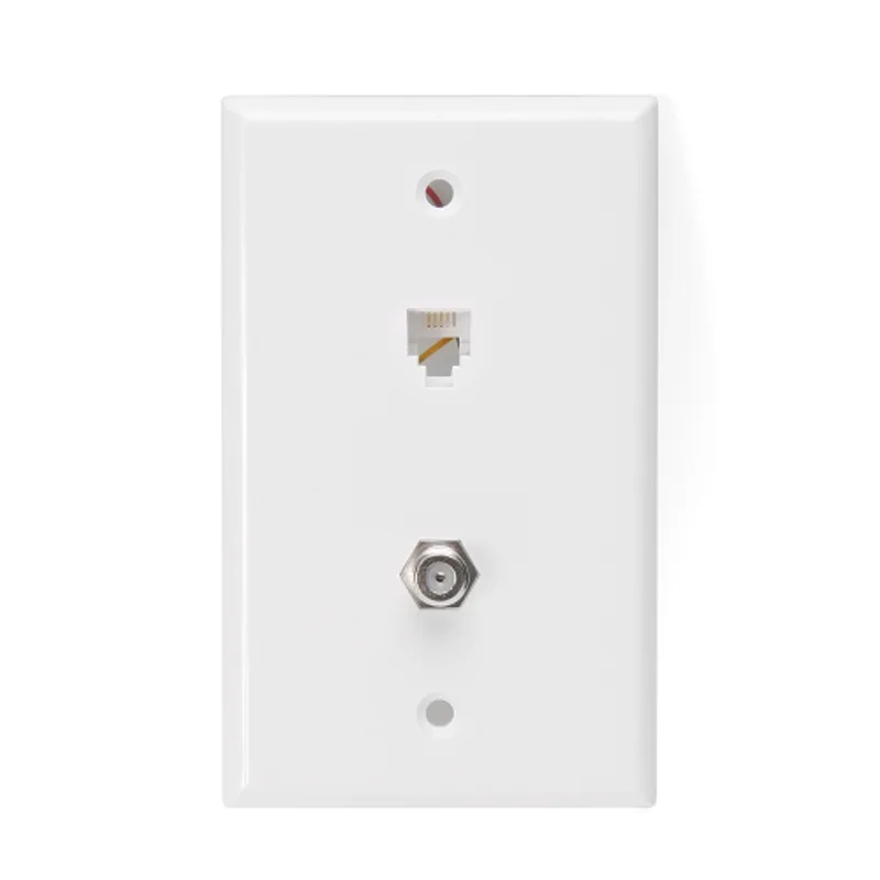 Leviton 6P6C x F Standard Telephone Wall Jack White 40259-W