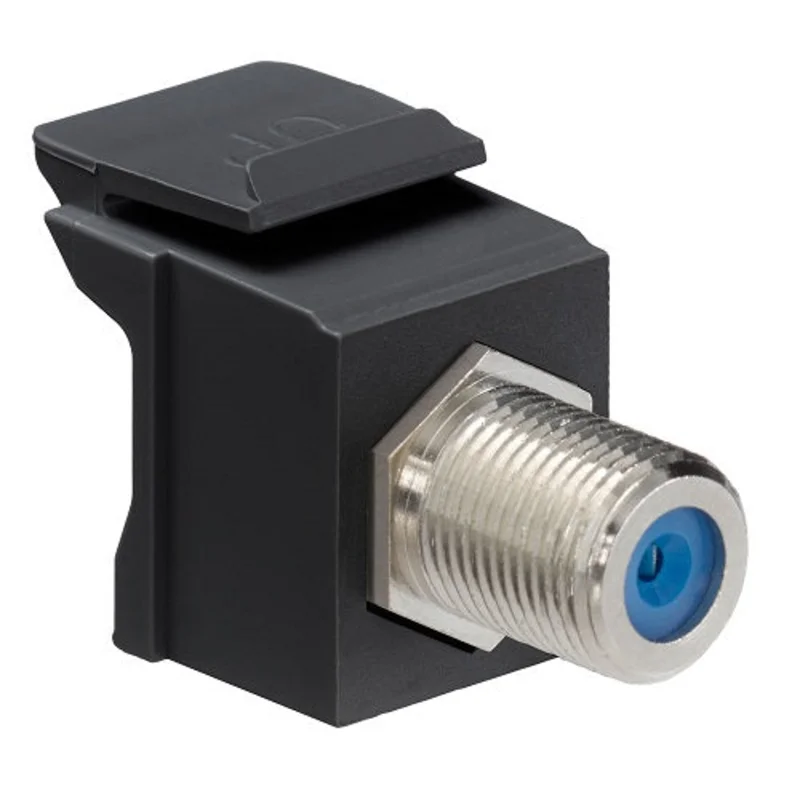 Leviton 75 Ohm Nickel-Plated Feedthrough F-Connector Black 41084-FEF