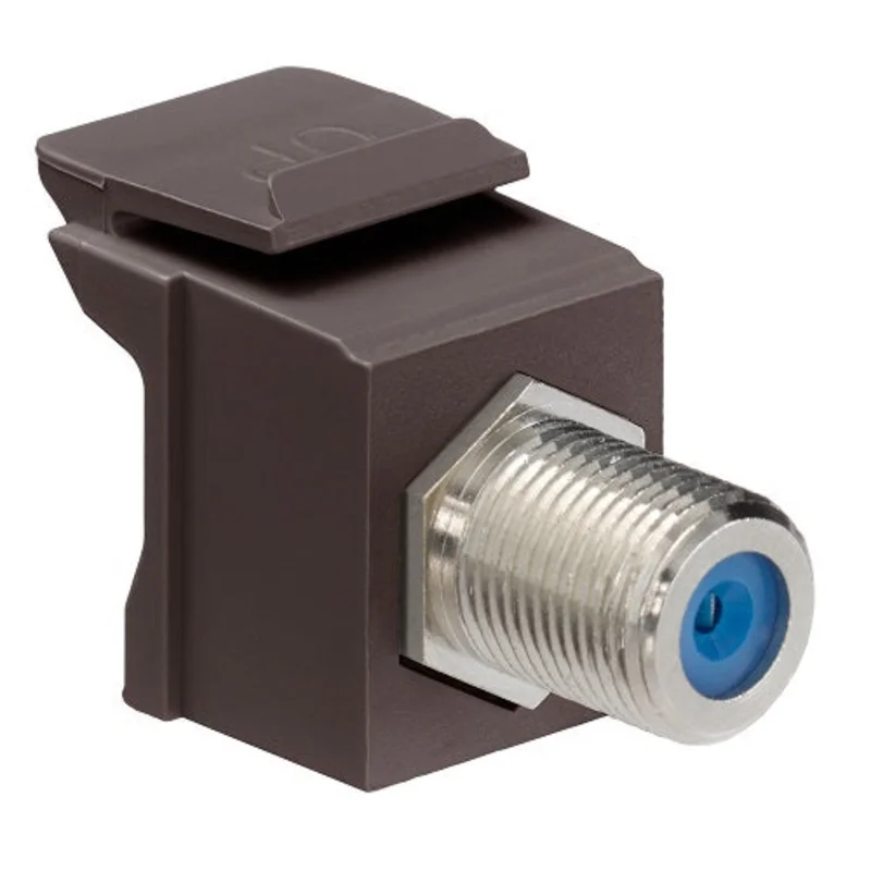 Leviton 75 Ohm Nickel-Plated Feedthrough F-Connector Brown 41084-FBF