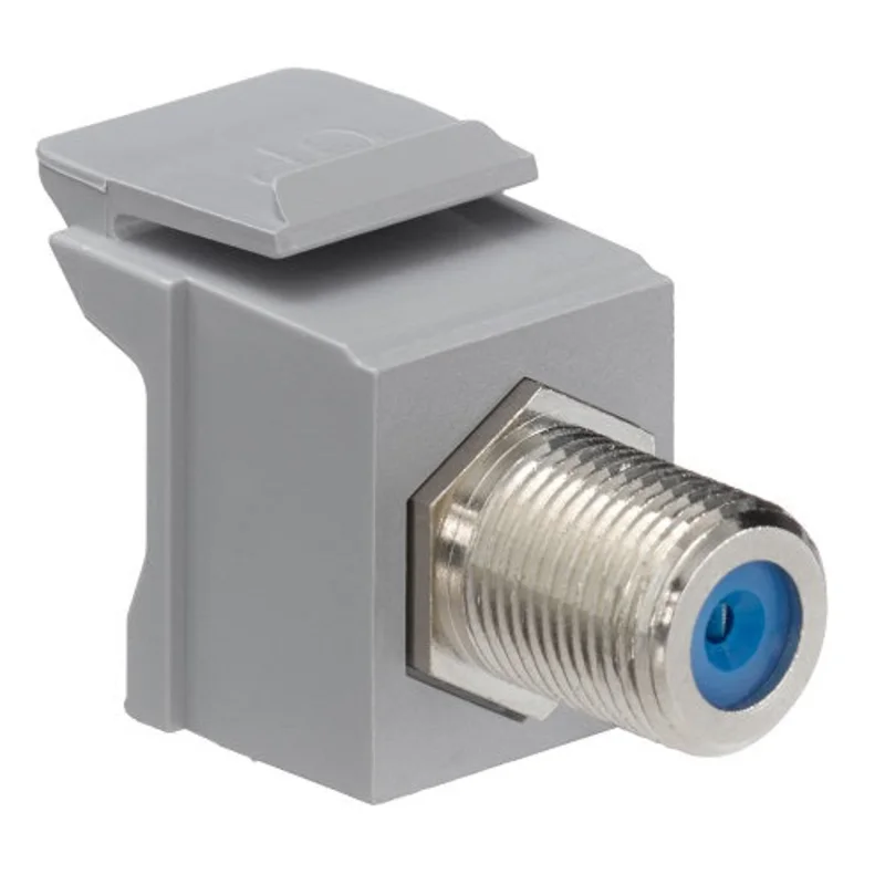 Leviton 75 Ohm Nickel-Plated Feedthrough F-Connector Gray 41084-FGF