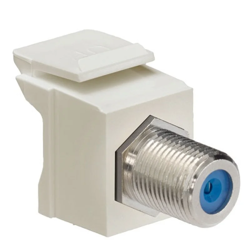 Leviton 75 Ohm Nickel-Plated Feedthrough F-Connector Ivory 41084-FIF