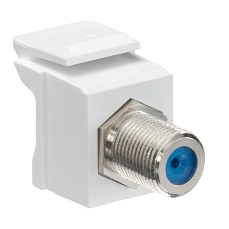 Leviton 75 Ohm Nickel-Plated Feedthrough F-Connector White 41084-FWF