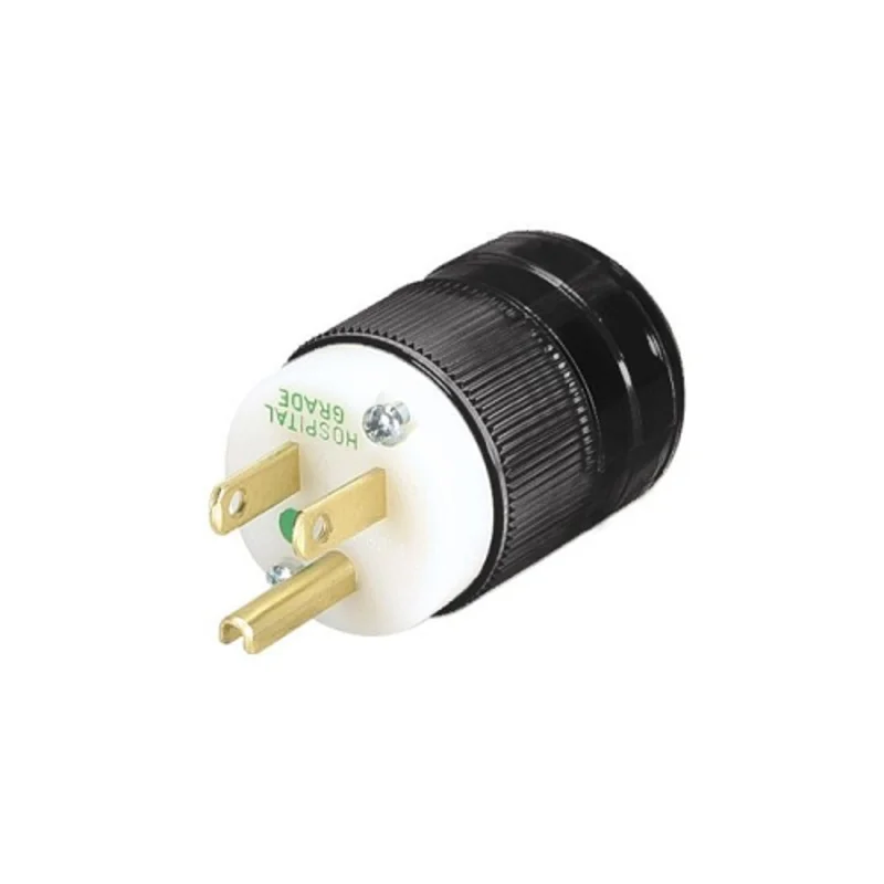 Leviton 8215-C NEMA 5-15P 2-Pole 3W 15 Amp Straight Blade Plug 125V Black