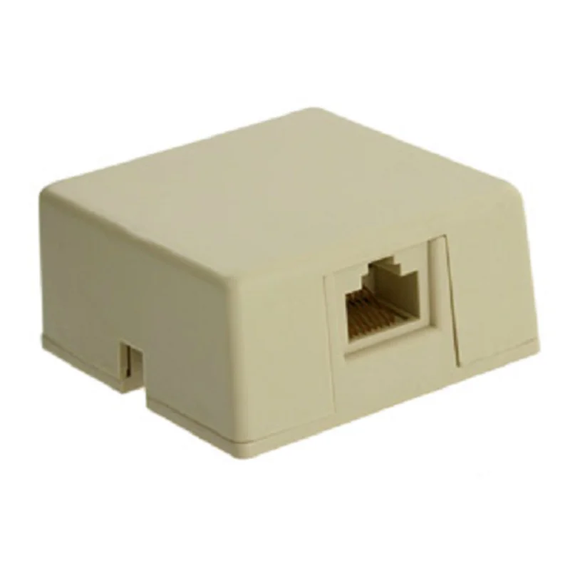 Leviton 8P8C Telephone Surface Mount Jack with Shorting Bar Ivory 40278-SBI