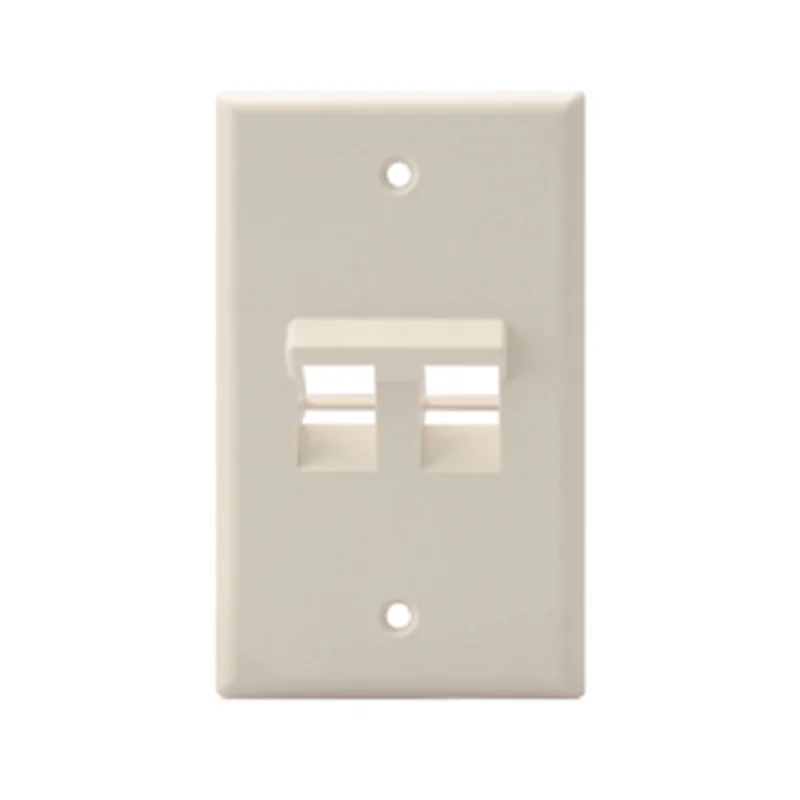 Leviton Angled Single-Gang QUICKPORT 2-Port Wallplate Light Almond 41081-2TP
