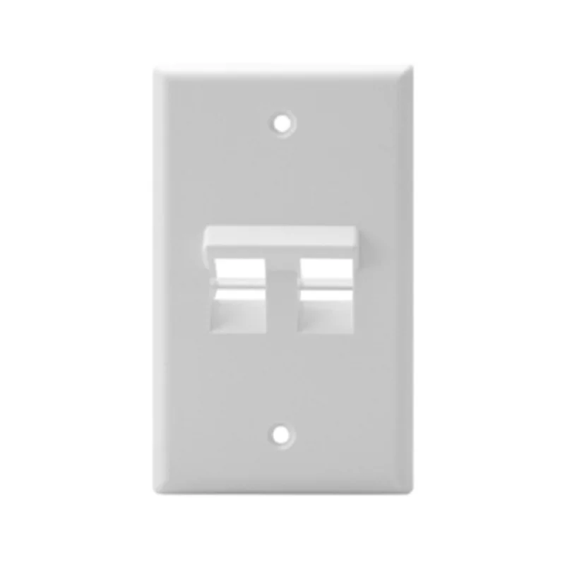 Leviton Angled Single-Gang QUICKPORT 2-Port Wallplate White 41081-2WP