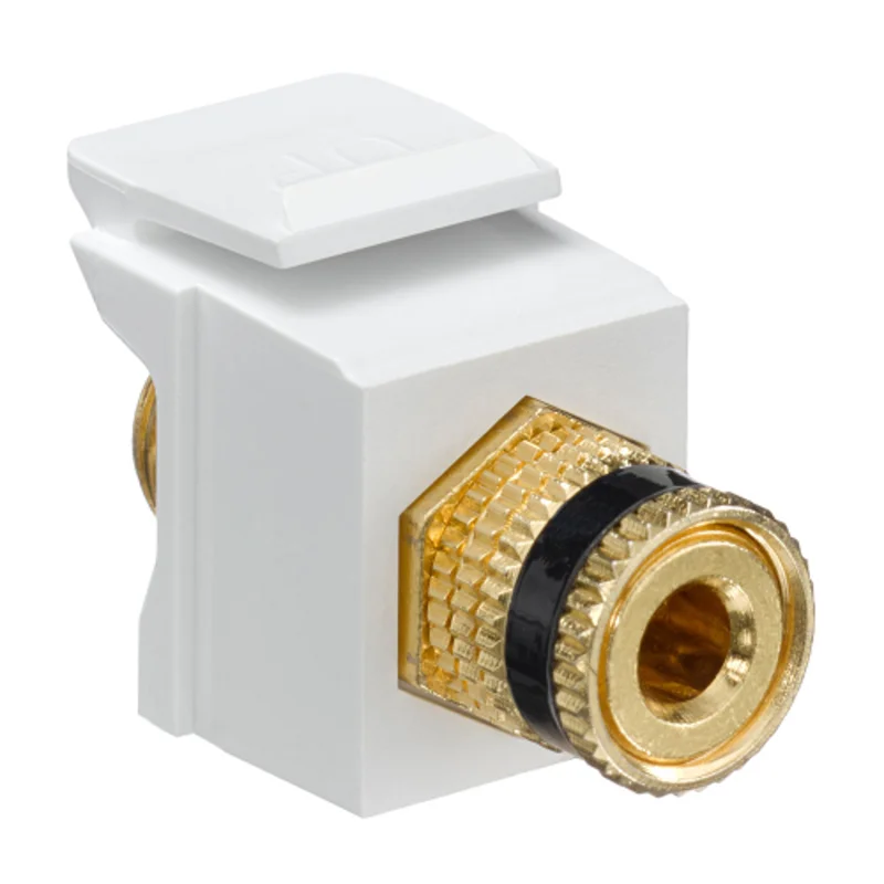 Leviton Binding Post QuickPort Coupler Black Stripe White Housing 40833-BWE