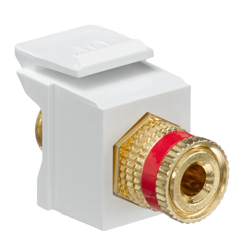 Leviton Binding Post QuickPort Coupler Red Stripe White Housing 40833-BWR