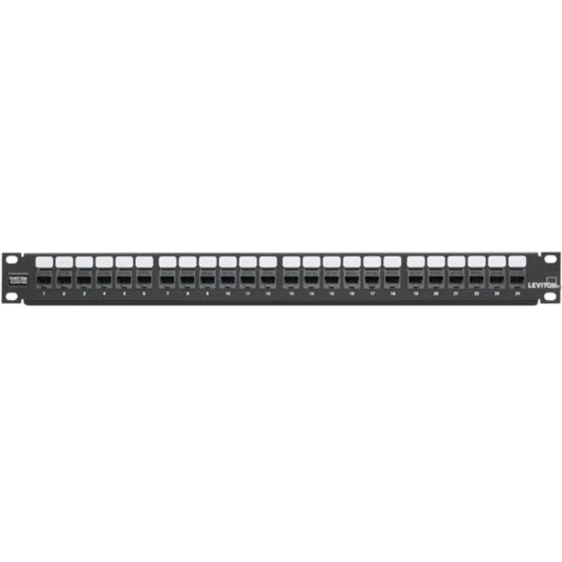 Leviton Cat 5e Flat QUICKPORT Patch Panel 24-Port Black 5G270-U24