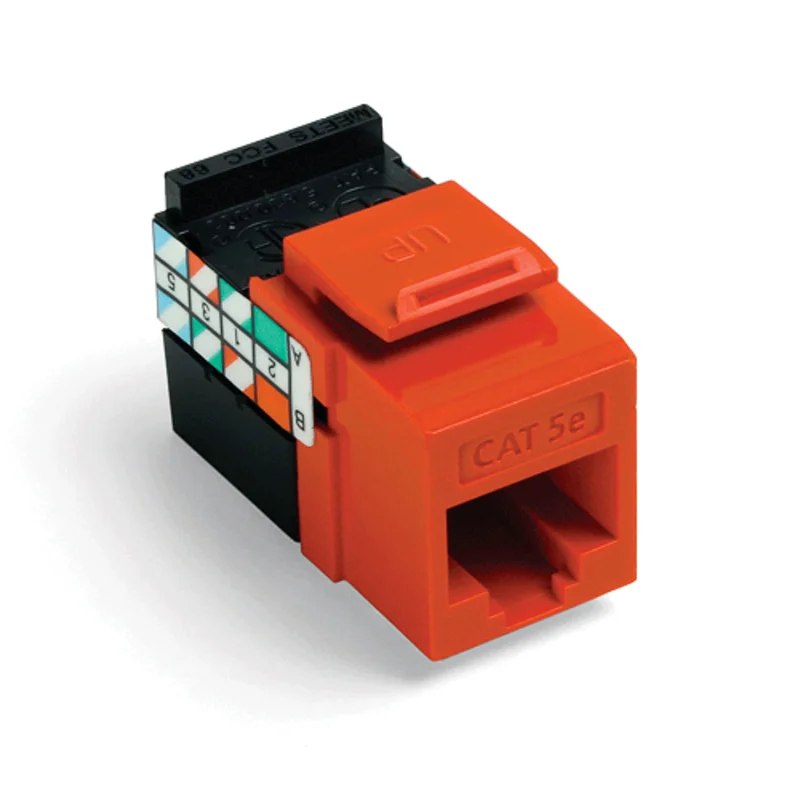 Leviton Cat 5e QUICKPORT Jack Orange 5G108-RO5