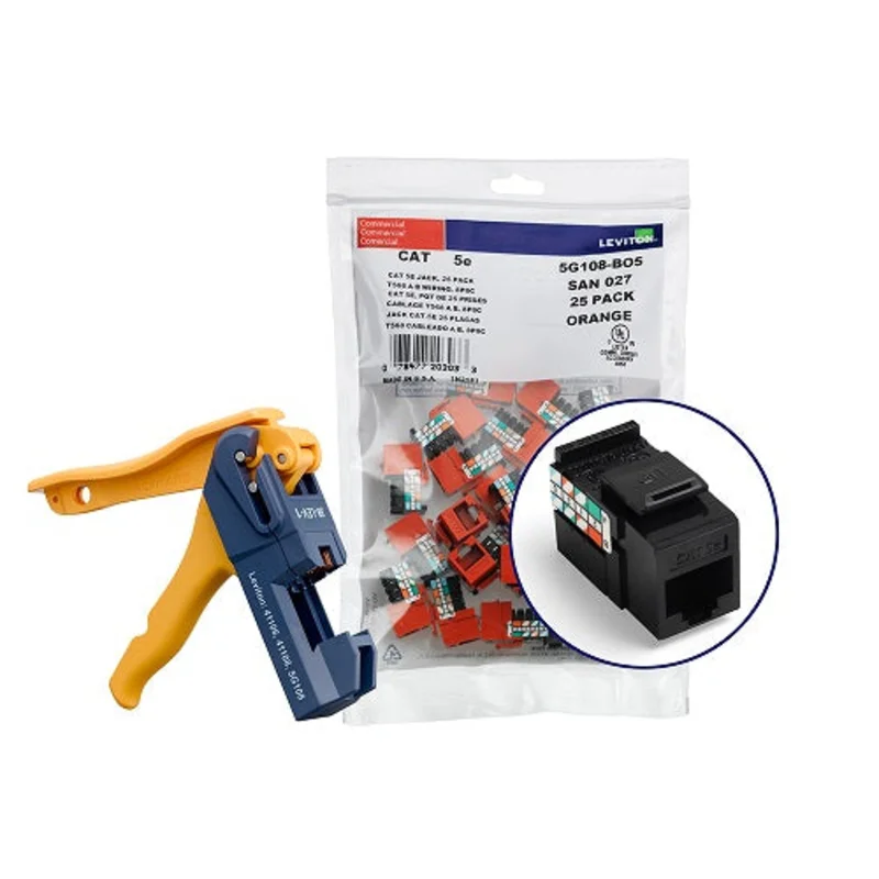 Leviton Cat 5e QUICKPORT Jacks Bulk QUICKPACK Black 5G108-JE5 (Pack of 150)
