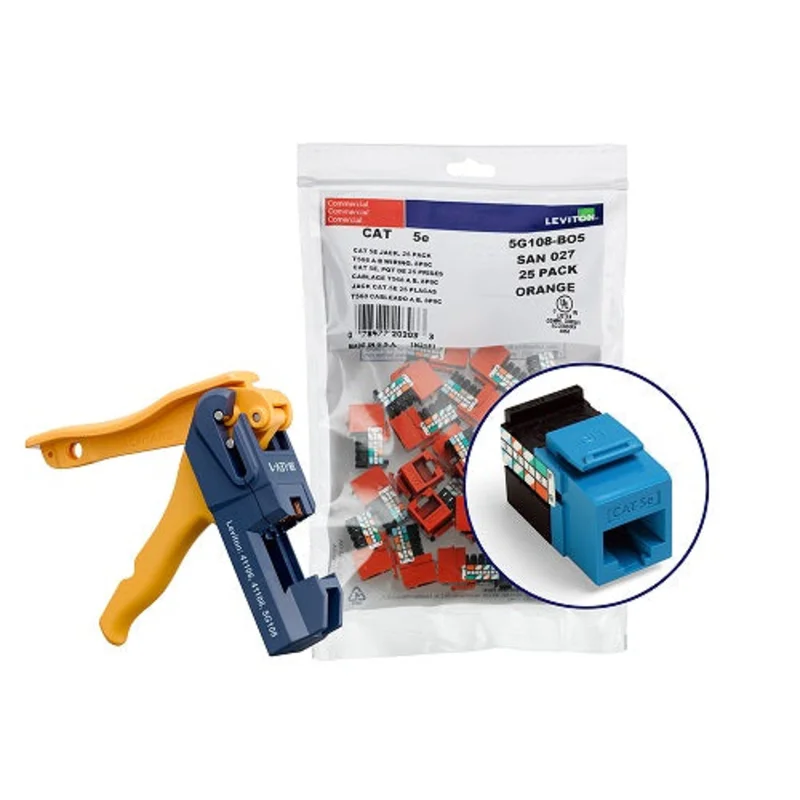 Leviton Cat 5e QUICKPORT Jacks Bulk QUICKPACK Blue 5G108-JL5 (Pack of 150)