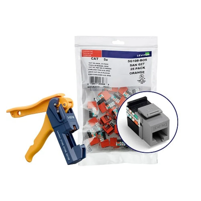 Leviton Cat 5e QUICKPORT Jacks Bulk QUICKPACK JackRapid Tool 5G108-JG5 (Pack of 150)