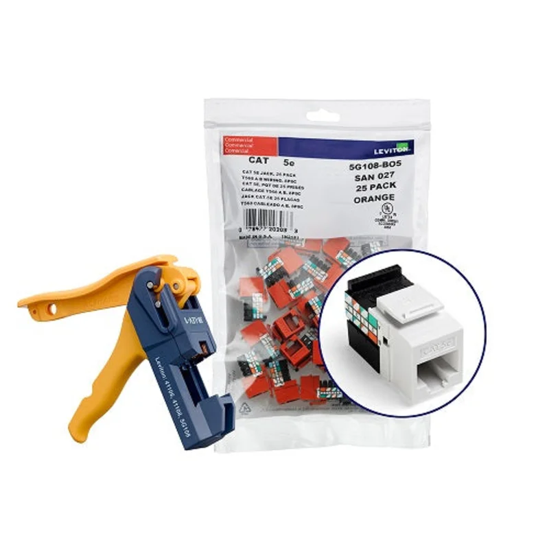 Leviton Cat 5e QUICKPORT Jacks Bulk QUICKPACK White 5G108-JW5 (Pack of 150)