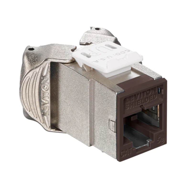 Leviton Cat 5e Shielded QUICKPORT Jack Brown 5ESJK-RB5