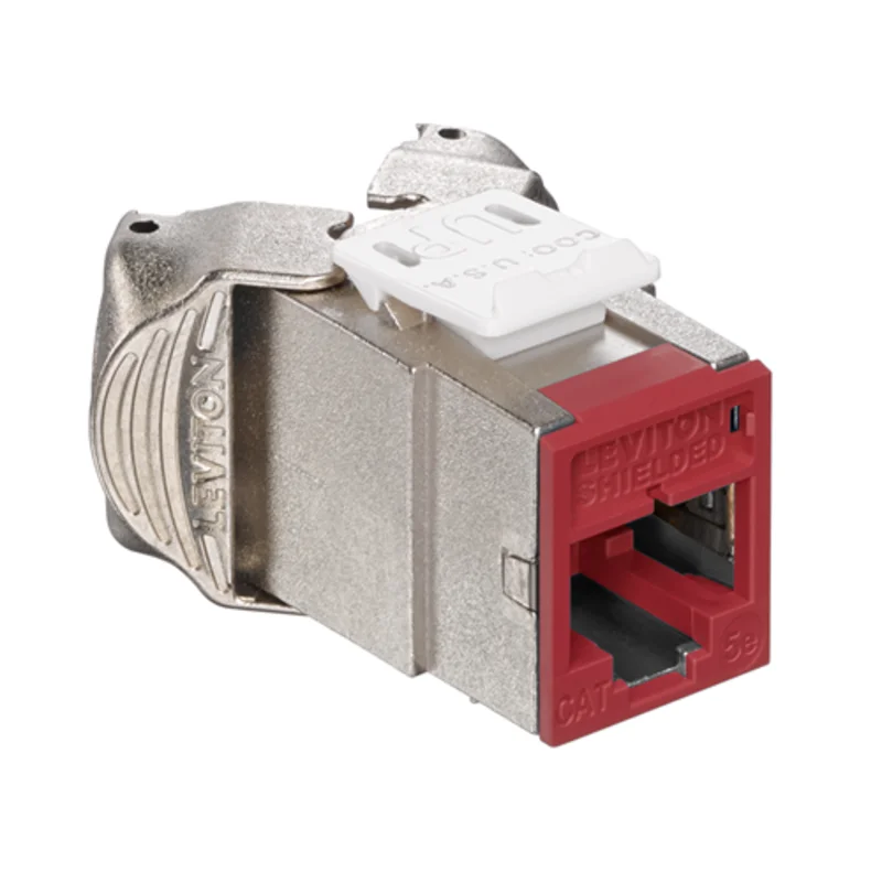 Leviton Cat 5e Shielded QUICKPORT Jack Dark Red 5ESJK-RR5