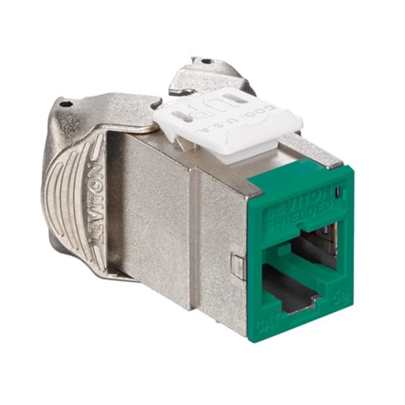 Leviton Cat 5e Shielded QUICKPORT Jack Green 5ESJK-RV5