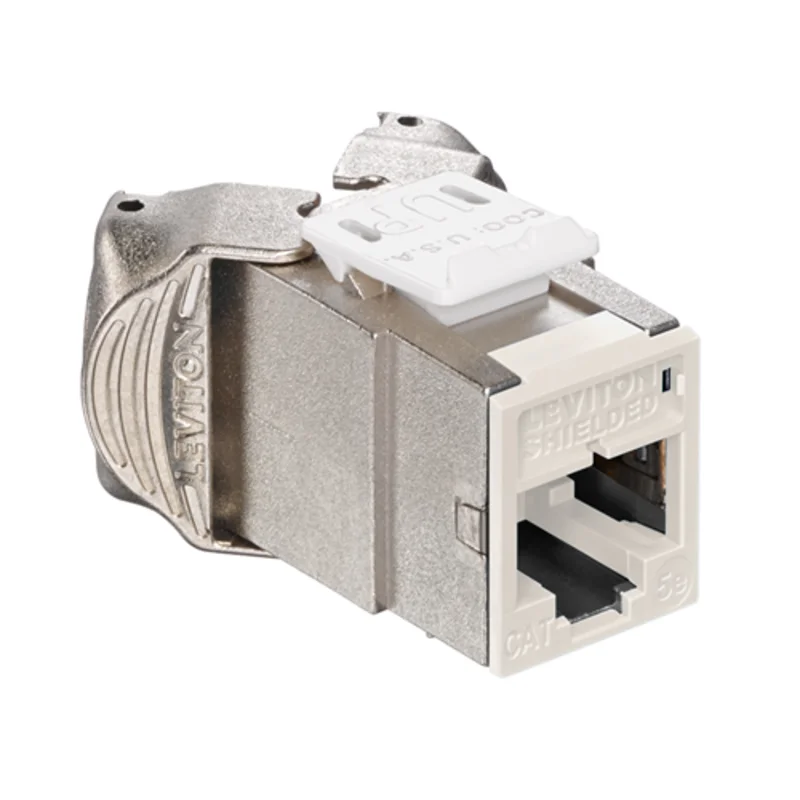 Leviton Cat 5e Shielded QUICKPORT Jack Light Almond 5ESJK-RT5