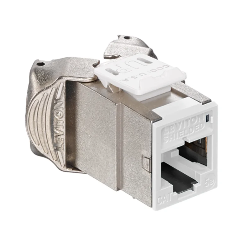 Leviton Cat 5e Shielded QUICKPORT Jack White 5ESJK-RW5
