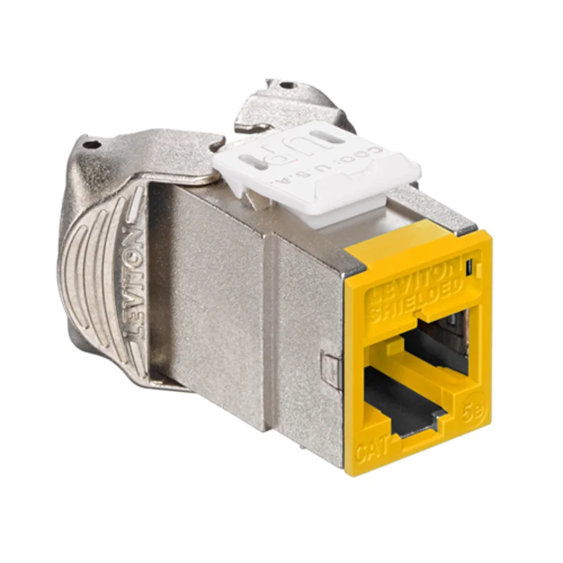 Leviton Cat 5e Shielded QUICKPORT Jack Yellow 5ESJK-RY5