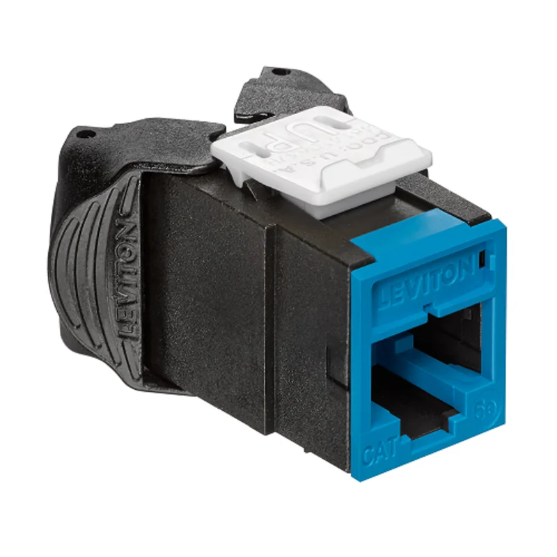 Leviton Cat 5e UTP QUICKPORT Jack Blue 5EUJK-RL5