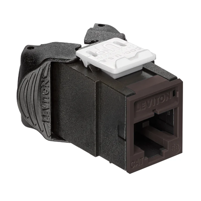 Leviton Cat 5e UTP QUICKPORT Jack Brown 5EUJK-RB5