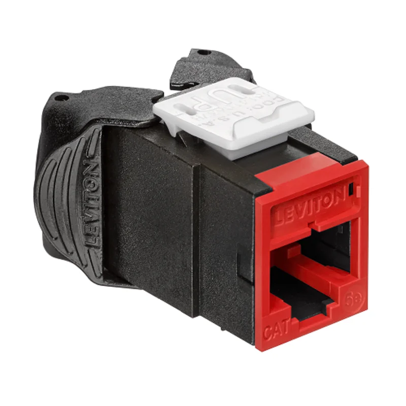 Leviton Cat 5e UTP QUICKPORT Jack Crimson 5EUJK-RC5