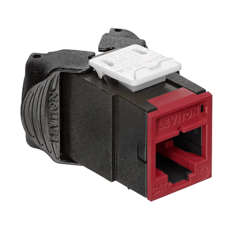 Leviton Cat 5e UTP QUICKPORT Jack Dark Red 5EUJK-RR5