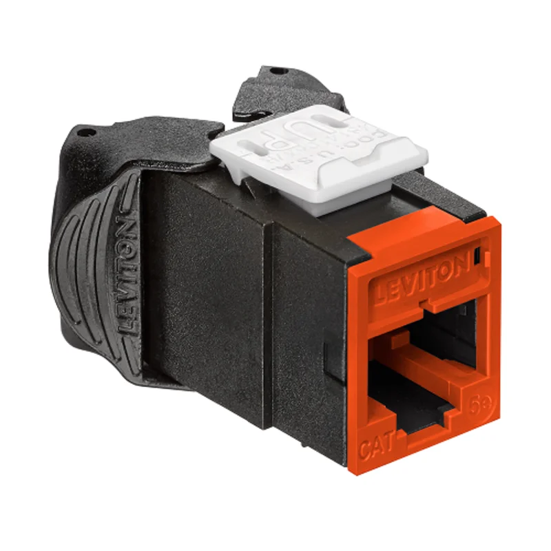 Leviton Cat 5e UTP QUICKPORT Jack Orange 5EUJK-RO5