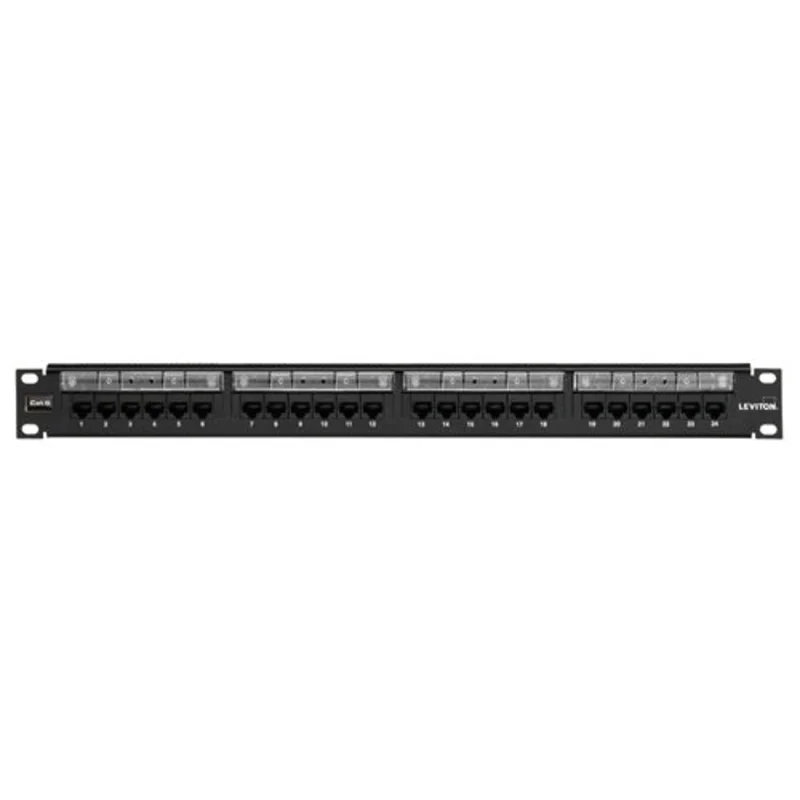 Leviton Cat 6 Flat 110-Style Patch Panel with Magnifying Lens Label Holder 69586-L24